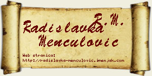 Radislavka Menčulović vizit kartica